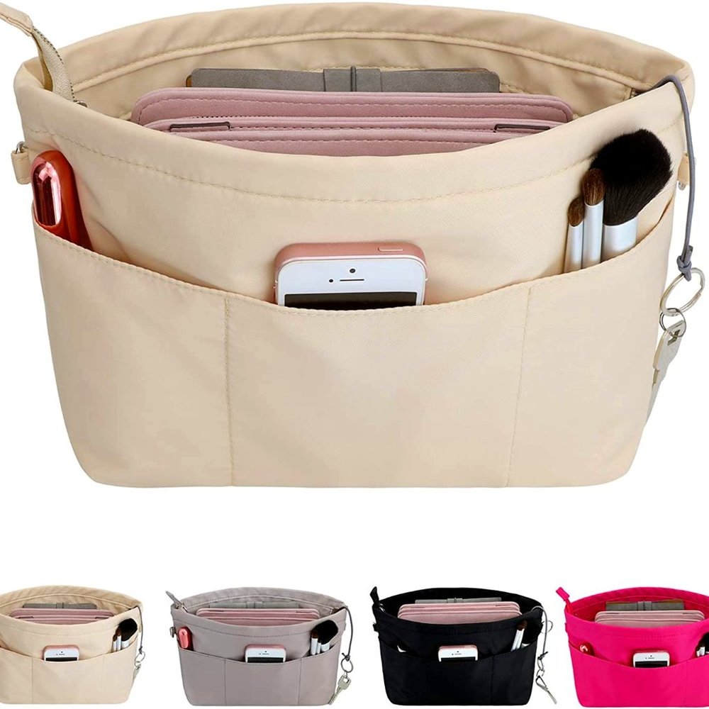 NWT Handbag Organizer Liner Beige Medium Purse Tote Satchel Neverfull Speedy Bag